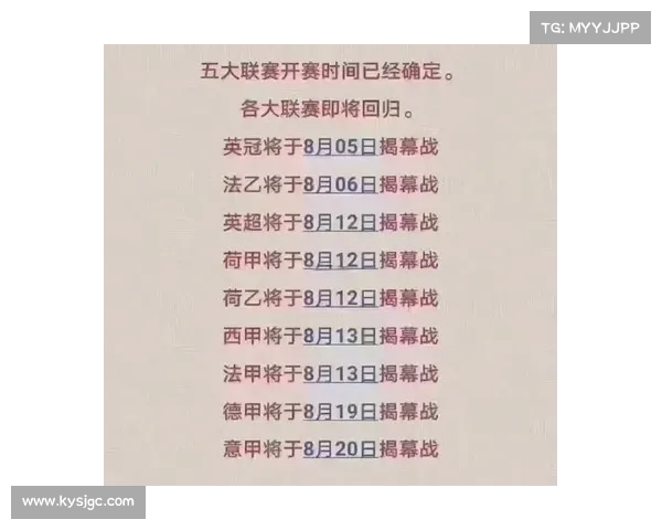 2025五大联赛赛季完整日程解析及重要赛事时间安排 2025五大联赛赛季完整日程解析及重要赛事时间安排